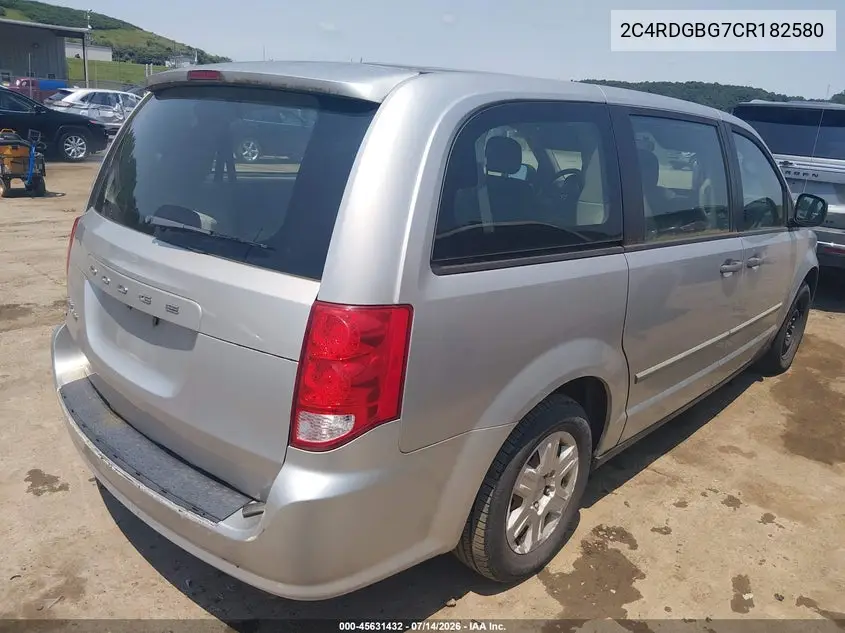 2012 Dodge Grand Caravan Se/Avp VIN: 2C4RDGBG7CR182580 Lot: 45631432
