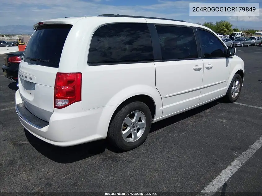 2012 Dodge Grand Caravan Sxt VIN: 2C4RDGCG1CR179849 Lot: 45678338