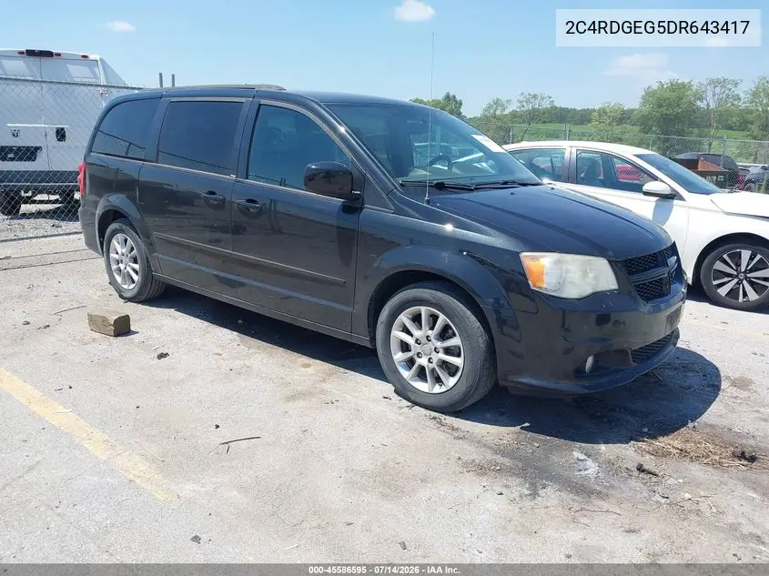 2013 Dodge Grand Caravan R/T VIN: 2C4RDGEG5DR643417 Lot: 45586595