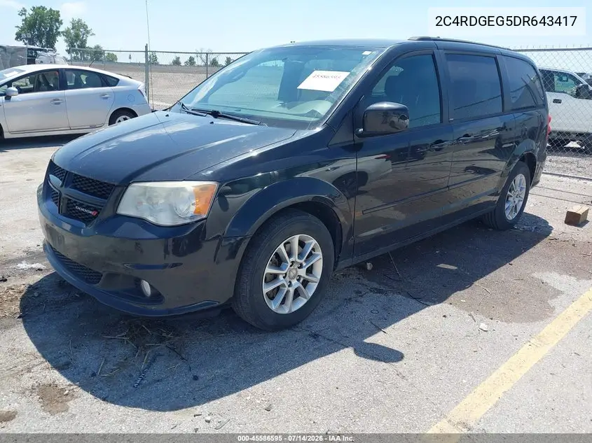 2013 Dodge Grand Caravan R/T VIN: 2C4RDGEG5DR643417 Lot: 45586595
