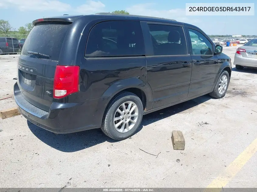 2013 Dodge Grand Caravan R/T VIN: 2C4RDGEG5DR643417 Lot: 45586595