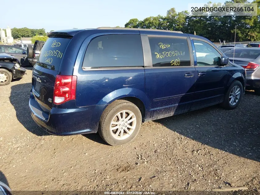 2014 Dodge Grand Caravan Sxt VIN: 2C4RDGCGXER266104 Lot: 45620363