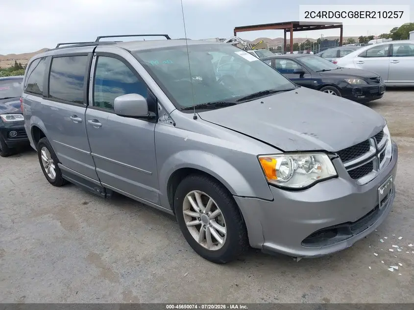 2014 Dodge Grand Caravan Sxt VIN: 2C4RDGCG8ER210257 Lot: 45650074