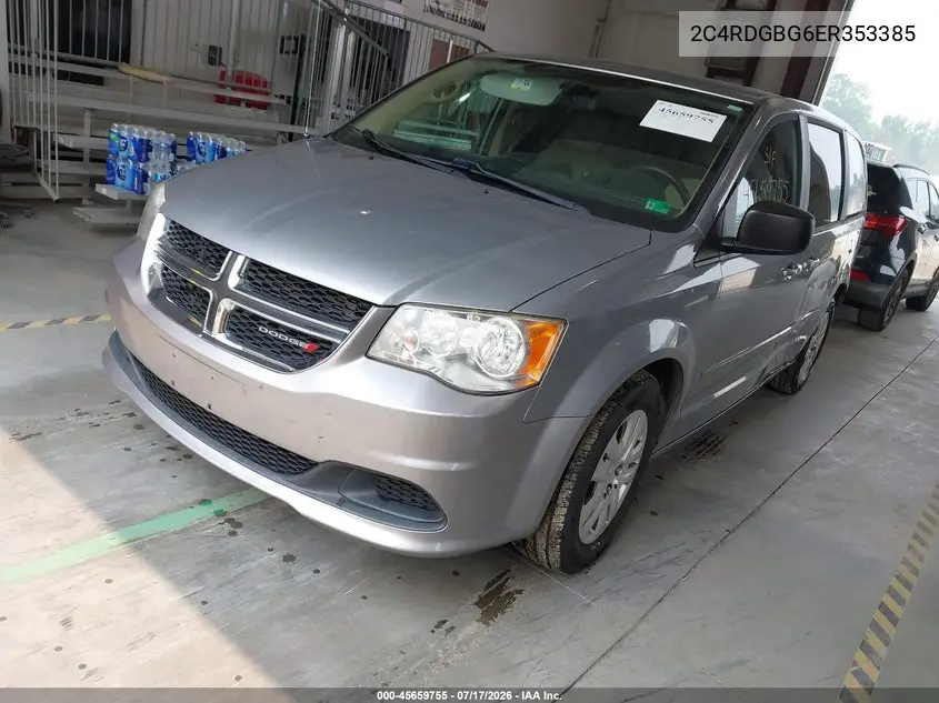 2014 Dodge Grand Caravan Se VIN: 2C4RDGBG6ER353385 Lot: 45659755