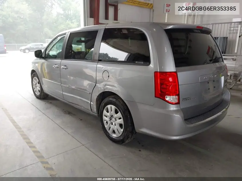 2014 Dodge Grand Caravan Se VIN: 2C4RDGBG6ER353385 Lot: 45659755