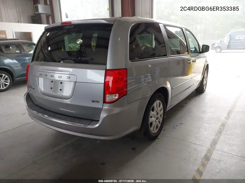 2014 Dodge Grand Caravan Se VIN: 2C4RDGBG6ER353385 Lot: 45659755