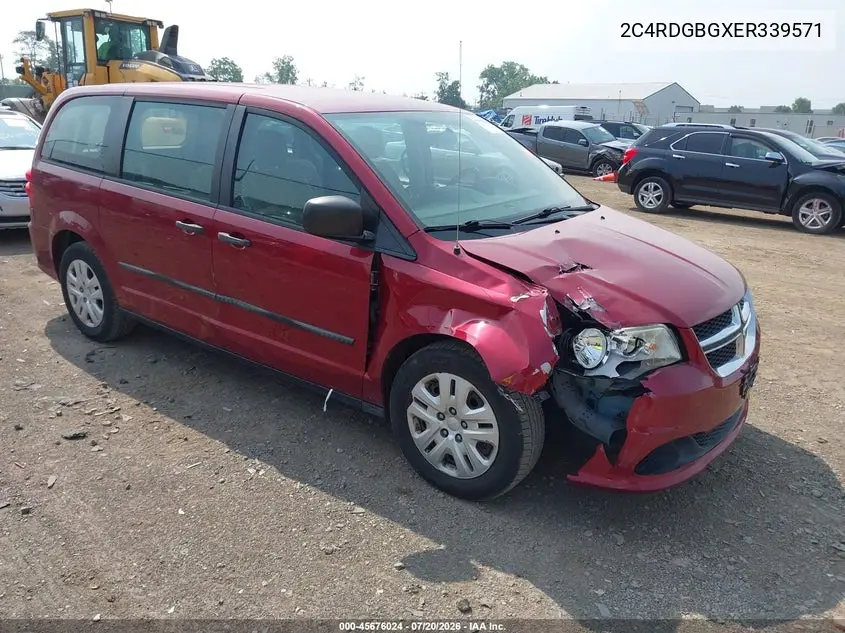 2014 Dodge Grand Caravan American Value Pkg VIN: 2C4RDGBGXER339571 Lot: 45676024