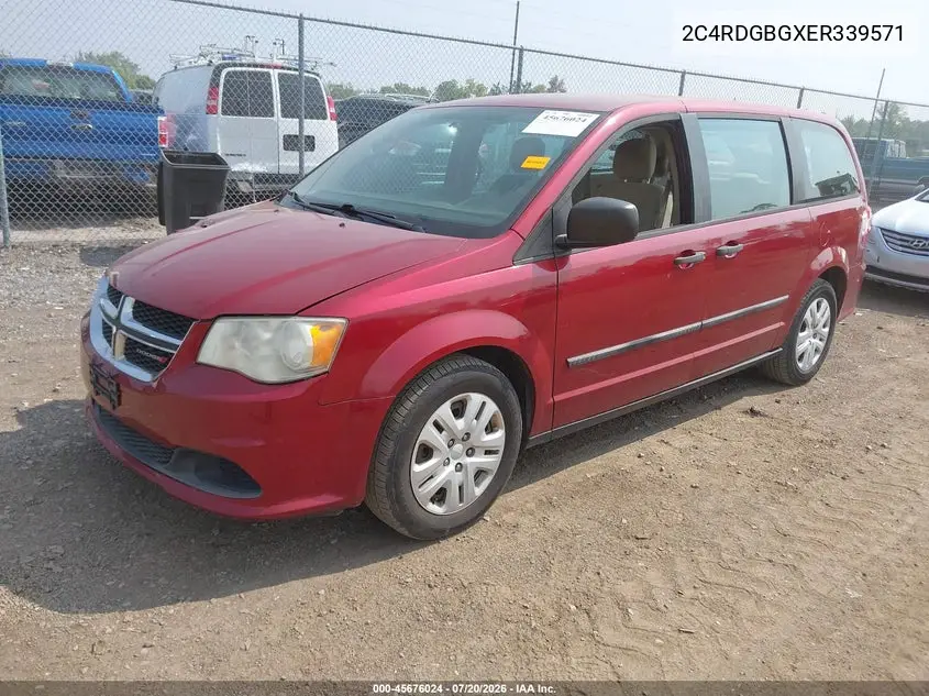 2014 Dodge Grand Caravan American Value Pkg VIN: 2C4RDGBGXER339571 Lot: 45676024