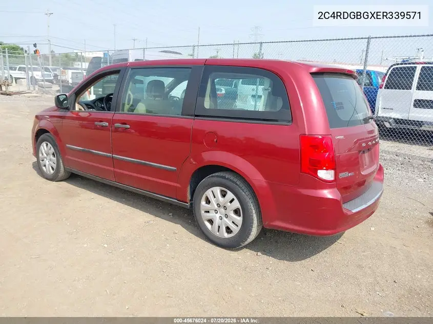 2014 Dodge Grand Caravan American Value Pkg VIN: 2C4RDGBGXER339571 Lot: 45676024