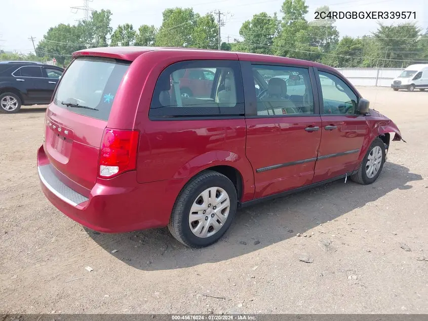 2014 Dodge Grand Caravan American Value Pkg VIN: 2C4RDGBGXER339571 Lot: 45676024