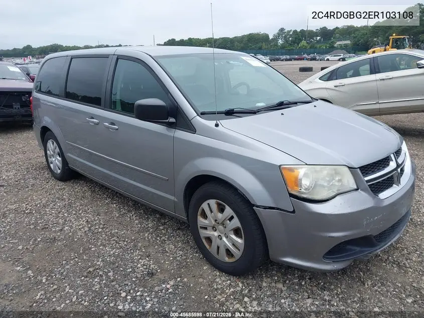 2014 Dodge Grand Caravan Se VIN: 2C4RDGBG2ER103108 Lot: 45685598