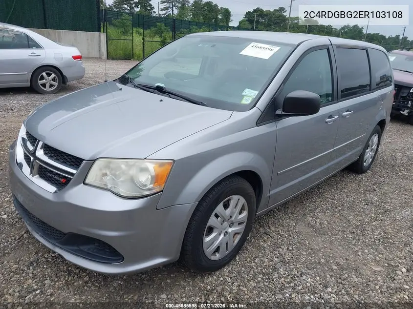 2014 Dodge Grand Caravan Se VIN: 2C4RDGBG2ER103108 Lot: 45685598