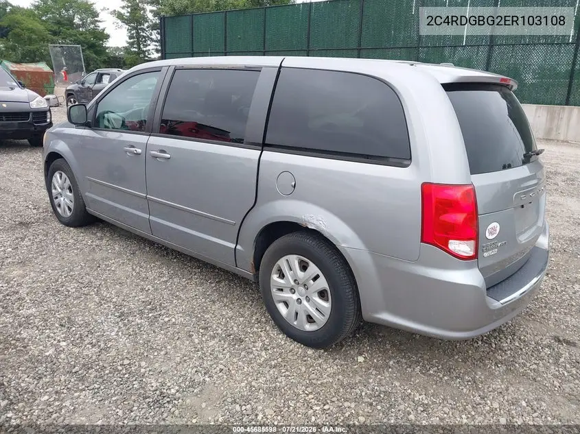 2014 Dodge Grand Caravan Se VIN: 2C4RDGBG2ER103108 Lot: 45685598