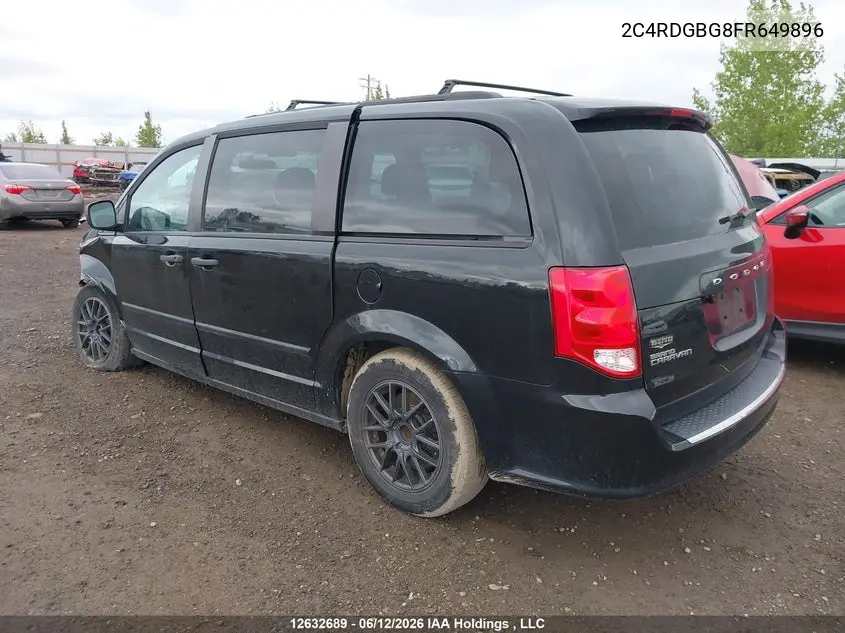 2015 Dodge Grand Caravan Se VIN: 2C4RDGBG8FR649896 Lot: 12632689