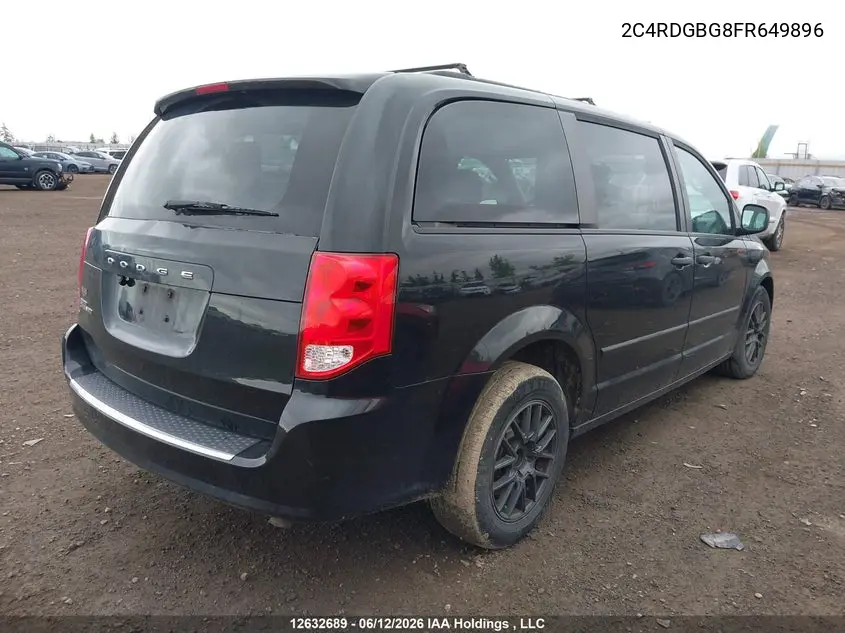 2015 Dodge Grand Caravan Se VIN: 2C4RDGBG8FR649896 Lot: 12632689