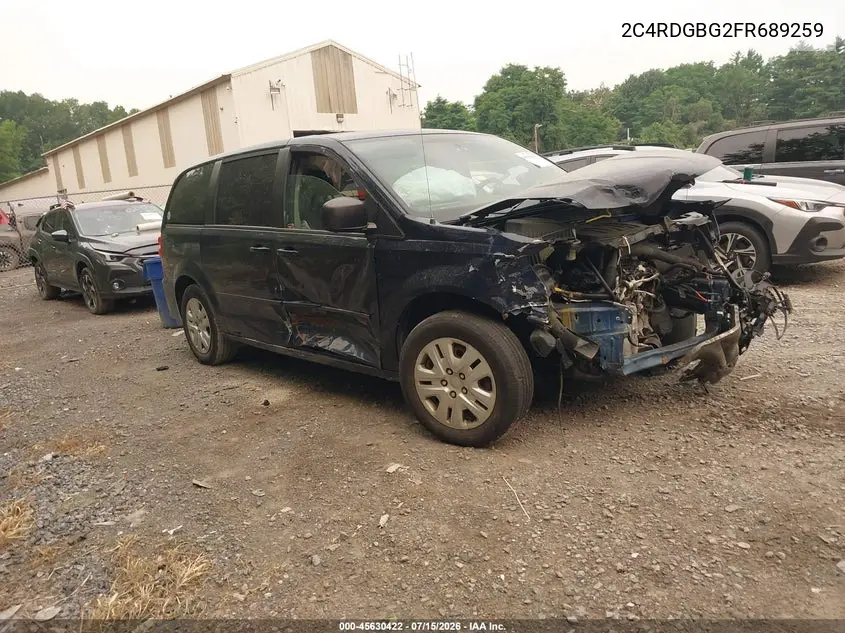 2015 Dodge Grand Caravan Se VIN: 2C4RDGBG2FR689259 Lot: 45630422