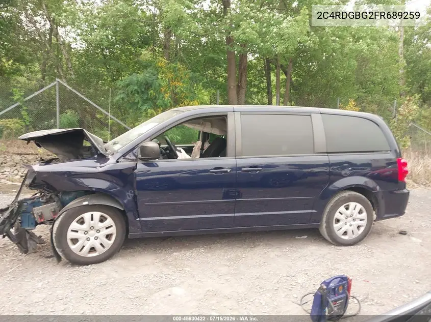 2015 Dodge Grand Caravan Se VIN: 2C4RDGBG2FR689259 Lot: 45630422