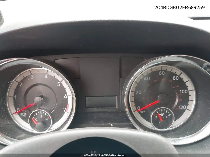 2015 Dodge Grand Caravan Se VIN: 2C4RDGBG2FR689259 Lot: 45630422