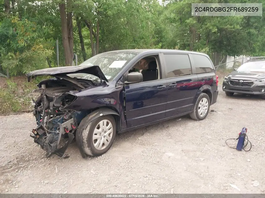 2015 Dodge Grand Caravan Se VIN: 2C4RDGBG2FR689259 Lot: 45630422