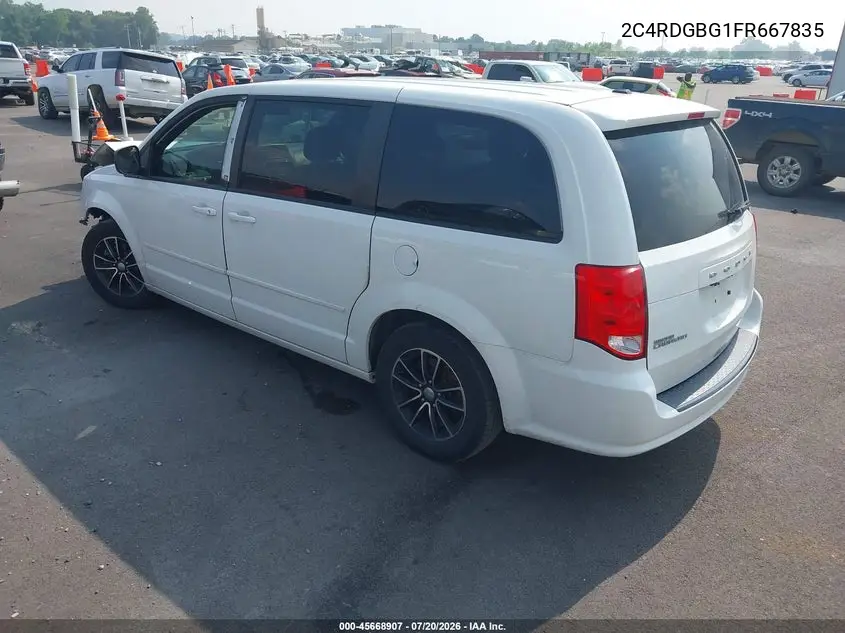 2015 Dodge Grand Caravan Se VIN: 2C4RDGBG1FR667835 Lot: 45668907
