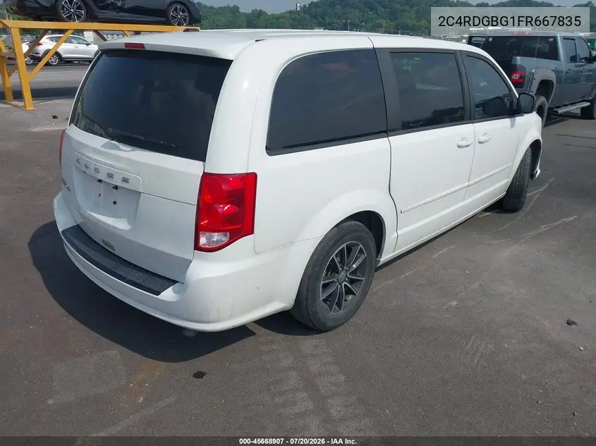2015 Dodge Grand Caravan Se VIN: 2C4RDGBG1FR667835 Lot: 45668907
