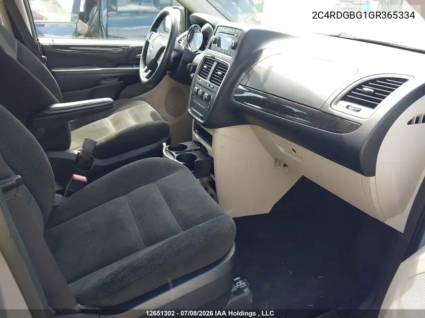 2016 Dodge Grand Caravan VIN: 2C4RDGBG1GR365334 Lot: 12651302