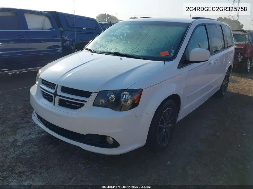 2C4RDGEG2GR325758 2016 Dodge Grand Caravan R/T