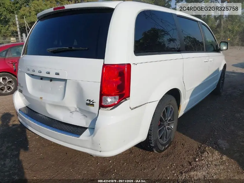 2C4RDGEG2GR325758 2016 Dodge Grand Caravan R/T