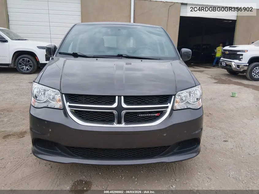 2016 Dodge Grand Caravan Se Plus VIN: 2C4RDGBG0GR356902 Lot: 45298502