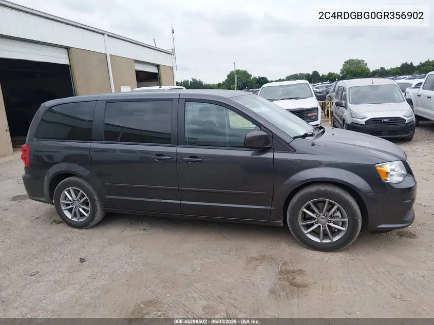 2016 Dodge Grand Caravan Se Plus VIN: 2C4RDGBG0GR356902 Lot: 45298502