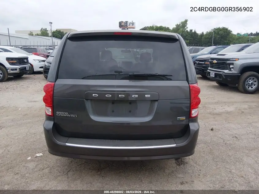2016 Dodge Grand Caravan Se Plus VIN: 2C4RDGBG0GR356902 Lot: 45298502
