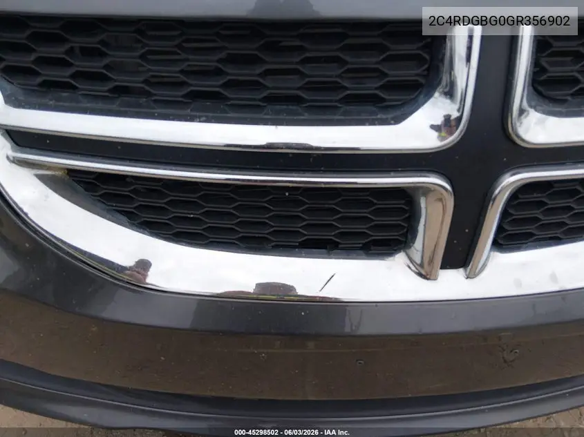 2016 Dodge Grand Caravan Se Plus VIN: 2C4RDGBG0GR356902 Lot: 45298502