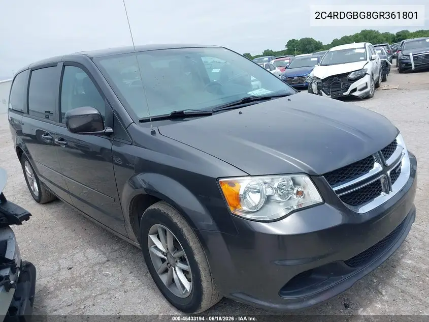 2016 Dodge Grand Caravan Se Plus VIN: 2C4RDGBG8GR361801 Lot: 45433194