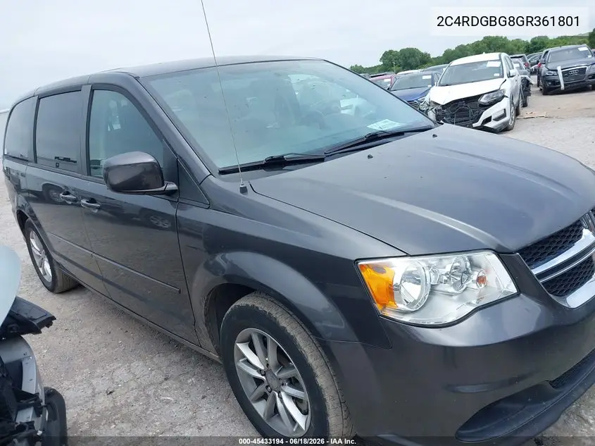 2016 Dodge Grand Caravan Se Plus VIN: 2C4RDGBG8GR361801 Lot: 45433194