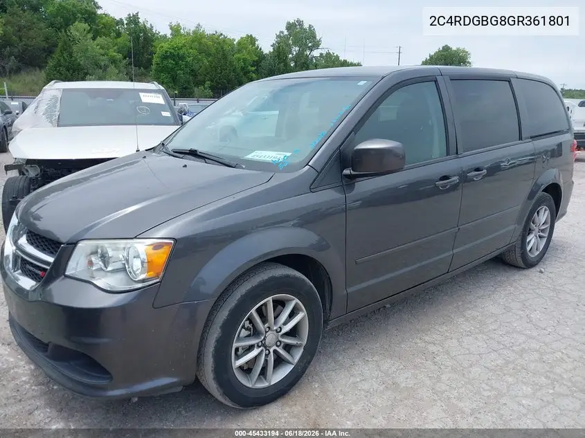2016 Dodge Grand Caravan Se Plus VIN: 2C4RDGBG8GR361801 Lot: 45433194