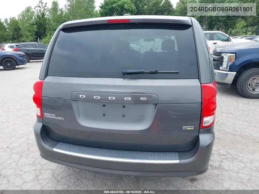 2016 Dodge Grand Caravan Se Plus VIN: 2C4RDGBG8GR361801 Lot: 45433194