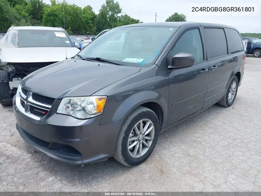 2016 Dodge Grand Caravan Se Plus VIN: 2C4RDGBG8GR361801 Lot: 45433194