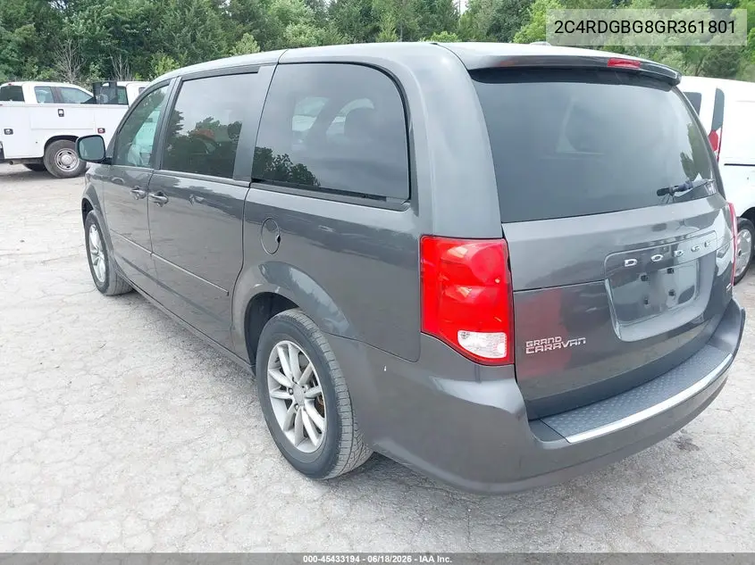 2016 Dodge Grand Caravan Se Plus VIN: 2C4RDGBG8GR361801 Lot: 45433194
