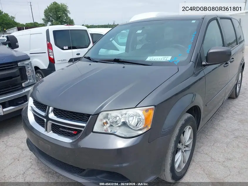 2016 Dodge Grand Caravan Se Plus VIN: 2C4RDGBG8GR361801 Lot: 45433194