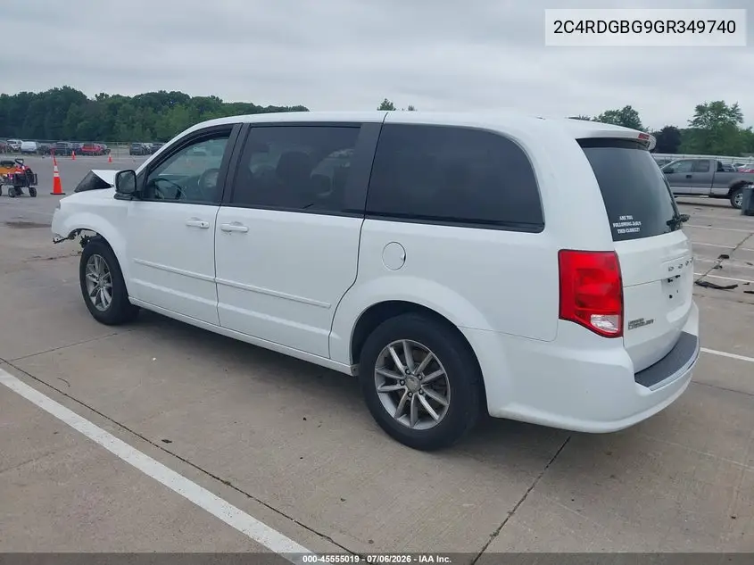 2016 Dodge Grand Caravan Se Plus VIN: 2C4RDGBG9GR349740 Lot: 45555019