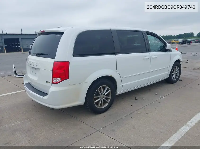 2016 Dodge Grand Caravan Se Plus VIN: 2C4RDGBG9GR349740 Lot: 45555019