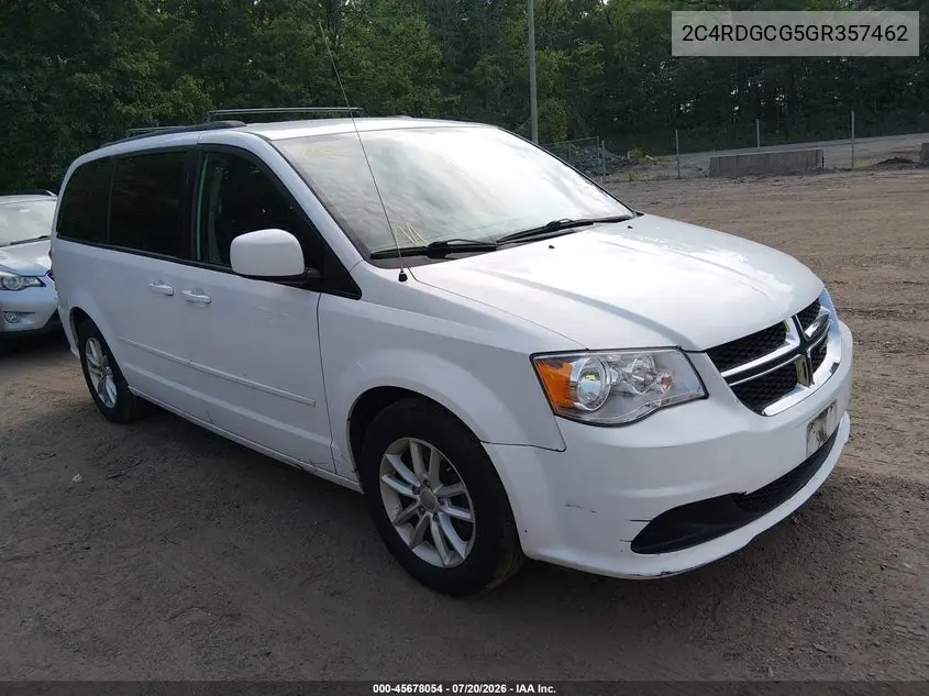 2016 Dodge Grand Caravan Sxt VIN: 2C4RDGCG5GR357462 Lot: 45678054