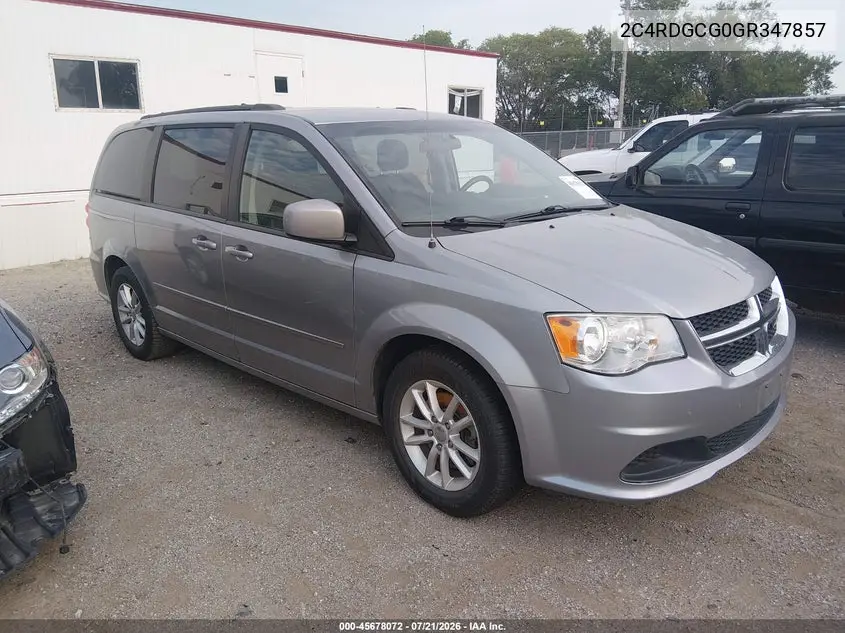 2016 Dodge Grand Caravan Sxt VIN: 2C4RDGCG0GR347857 Lot: 45678072