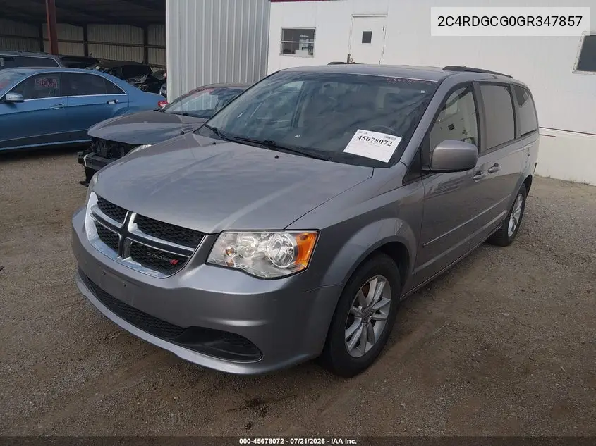 2016 Dodge Grand Caravan Sxt VIN: 2C4RDGCG0GR347857 Lot: 45678072