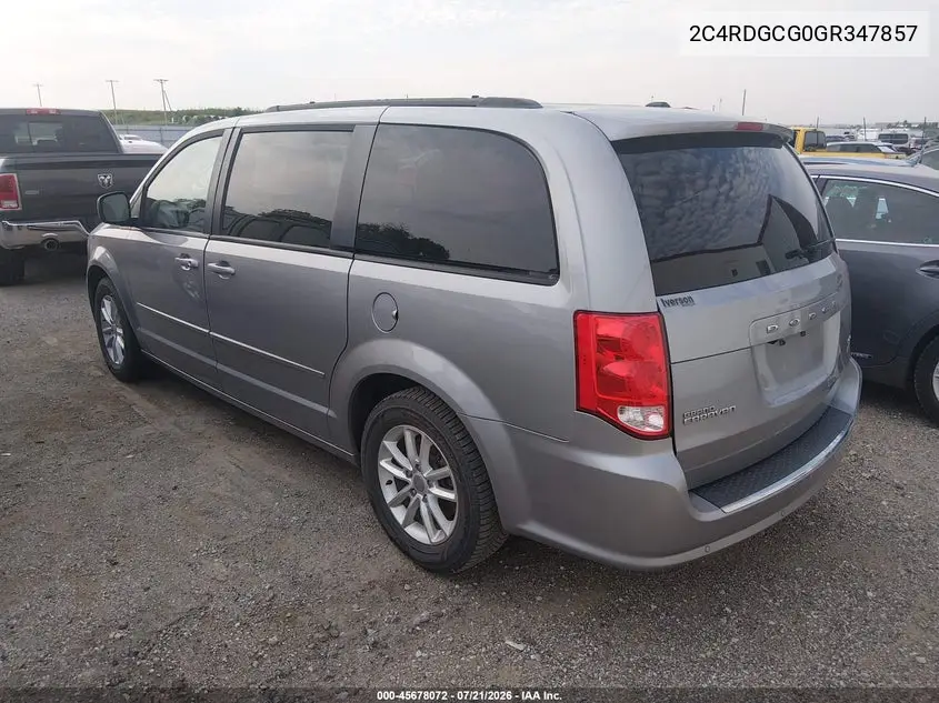 2016 Dodge Grand Caravan Sxt VIN: 2C4RDGCG0GR347857 Lot: 45678072