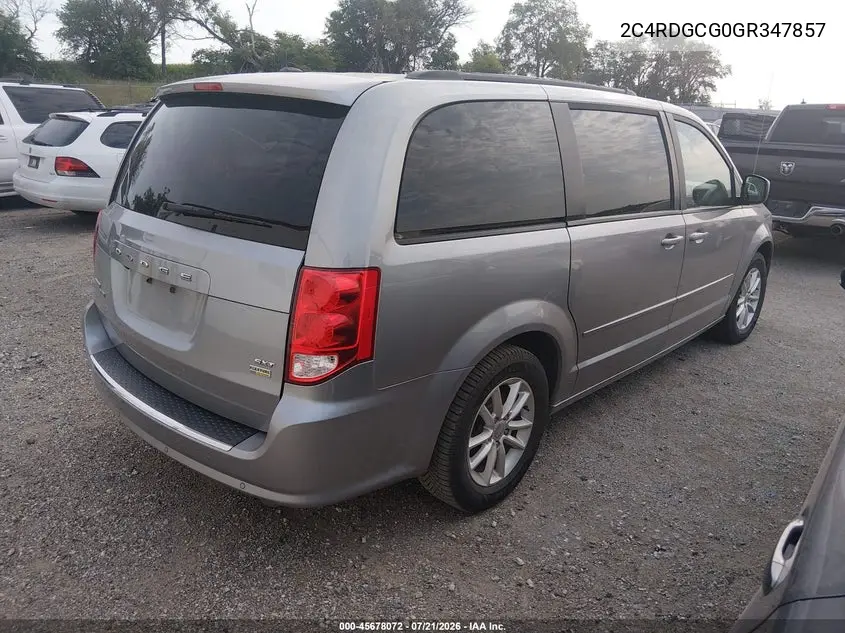 2016 Dodge Grand Caravan Sxt VIN: 2C4RDGCG0GR347857 Lot: 45678072