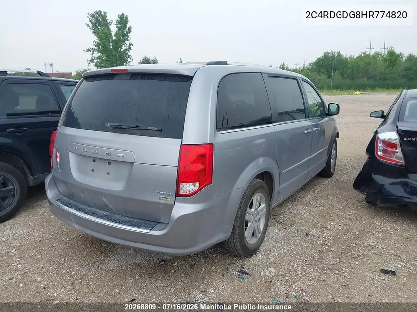 2017 Dodge Grand Caravan Gt VIN: 2C4RDGDG8HR774820 Lot: 20268809