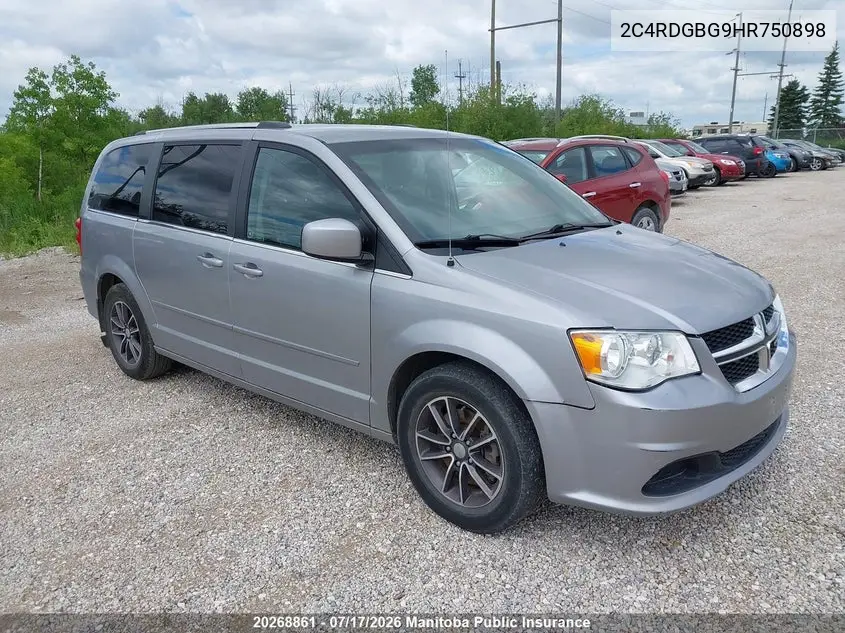 2017 Dodge Grand Caravan Sxt VIN: 2C4RDGBG9HR750898 Lot: 20268861