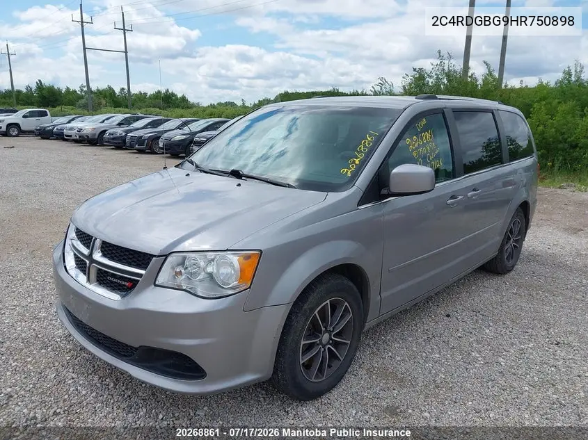 2017 Dodge Grand Caravan Sxt VIN: 2C4RDGBG9HR750898 Lot: 20268861