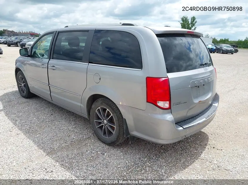 2017 Dodge Grand Caravan Sxt VIN: 2C4RDGBG9HR750898 Lot: 20268861